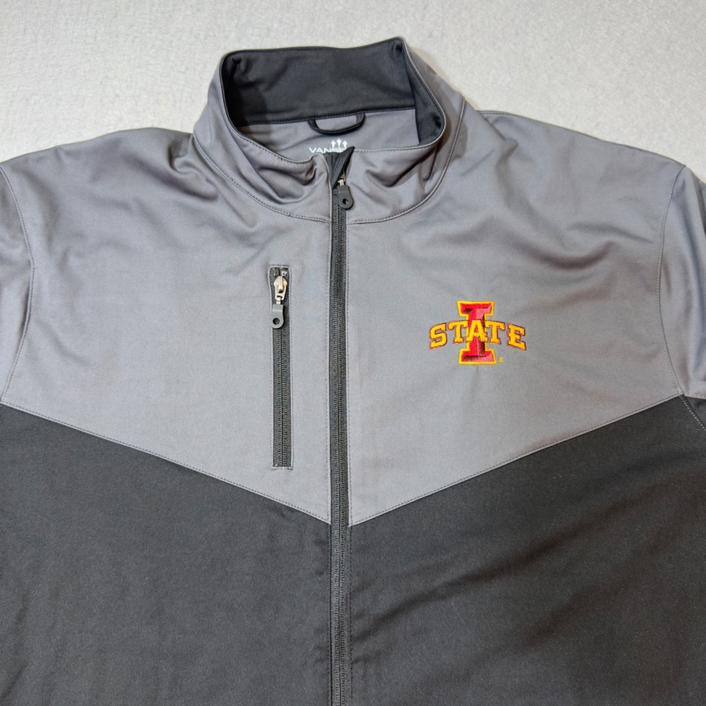 Vansport‎ Iowa State Cyclones Full Zip Jacket Mens XL Grey Black Style 7307 NCAA